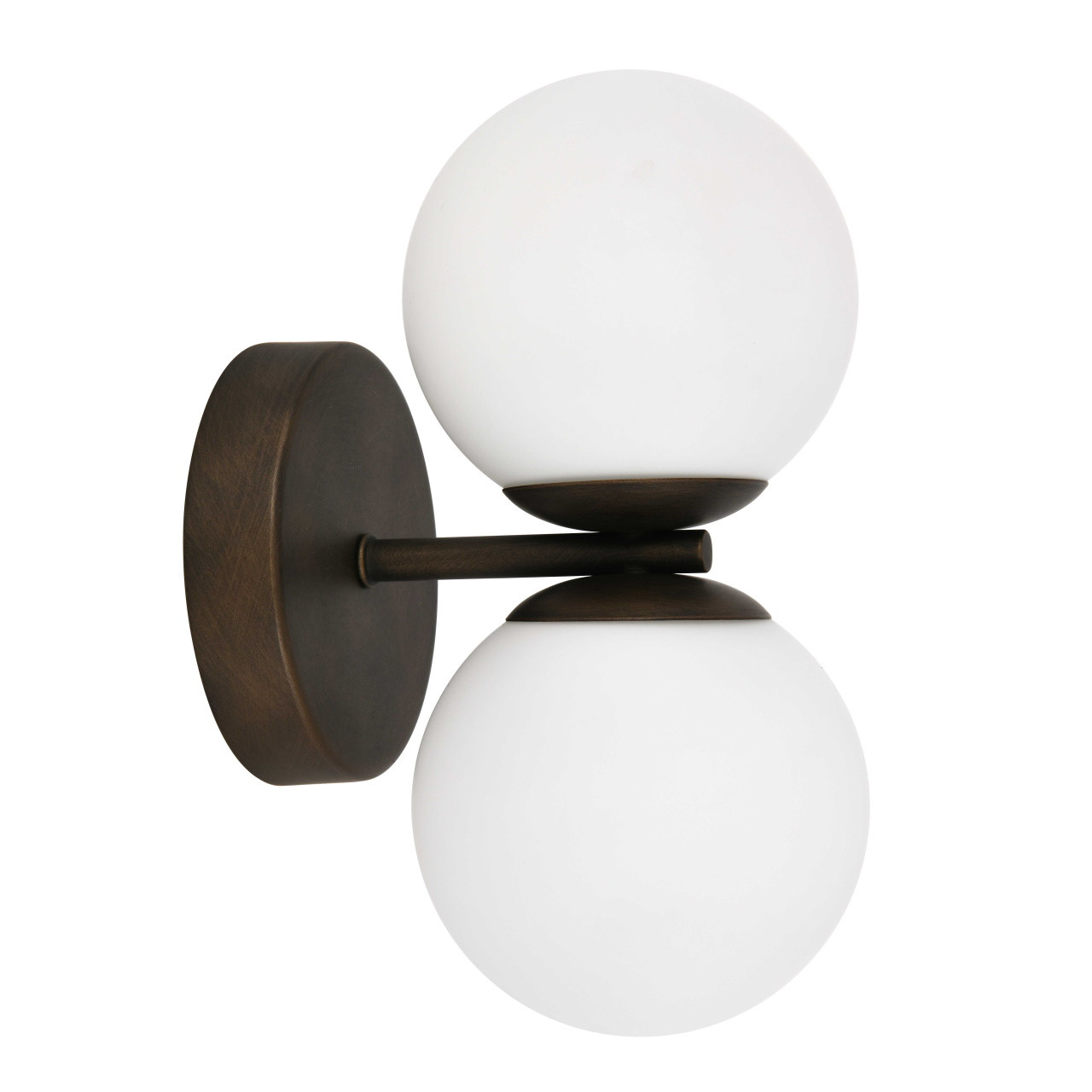 2 light bronze wall light with bronze trim