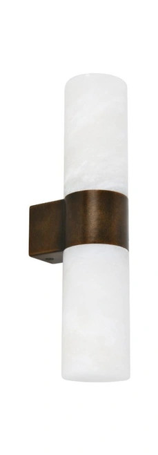 Up/down wall light alabaster glass with bronze trim