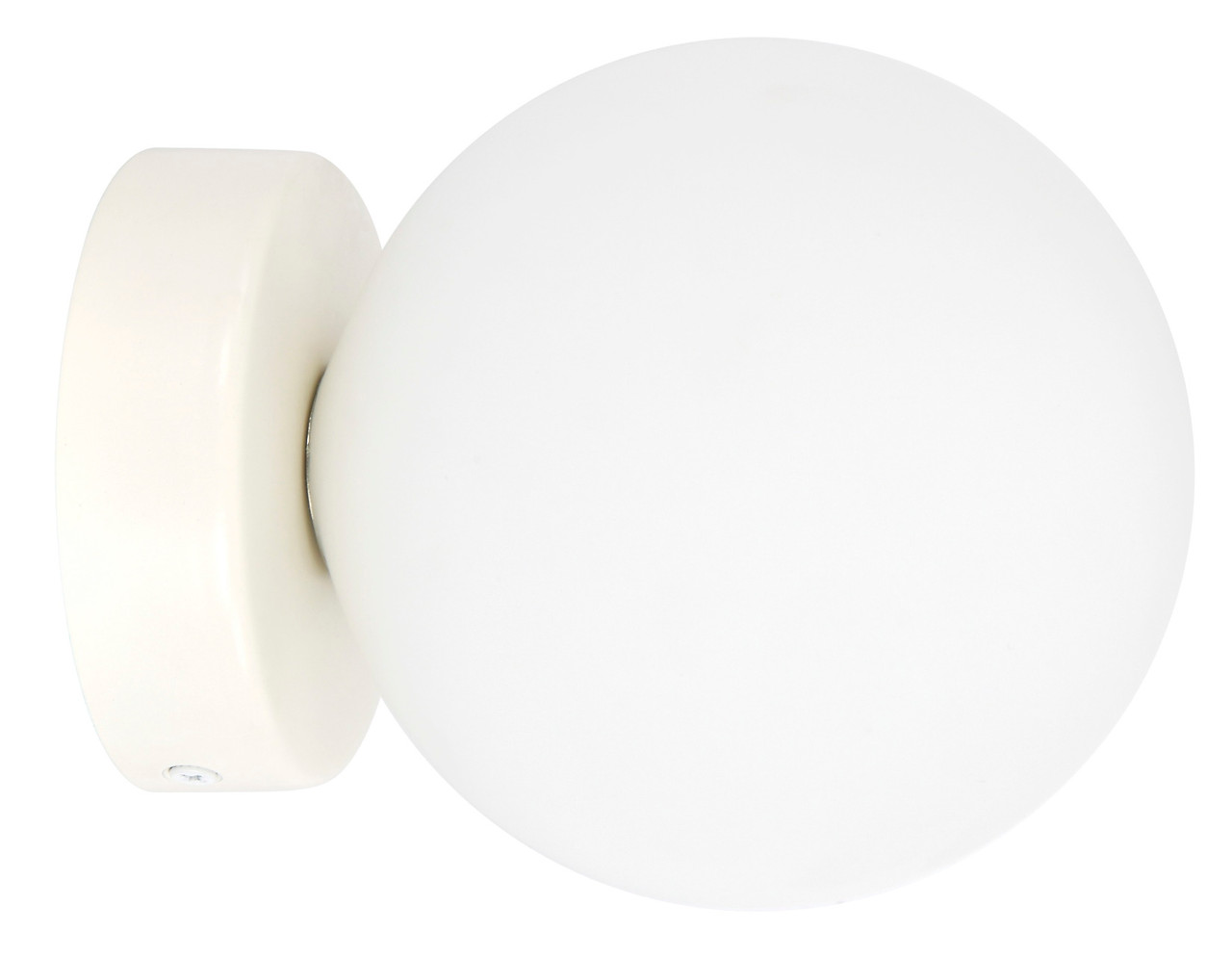 IP44 rated wall light white with opal glass