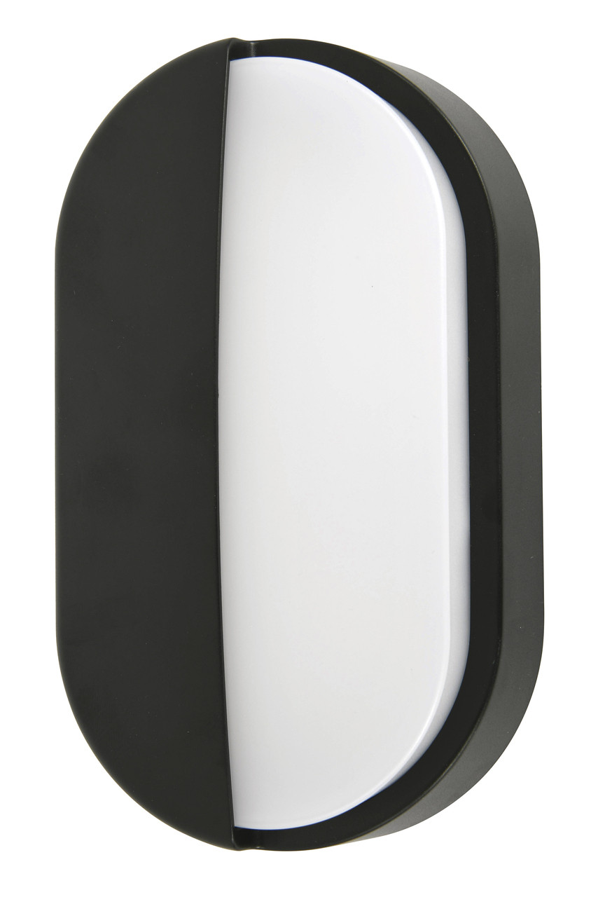 LED outdoor eyelid wall light in black
