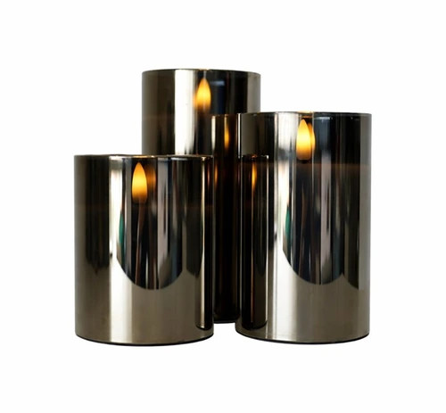 Set of three LED flameless candles