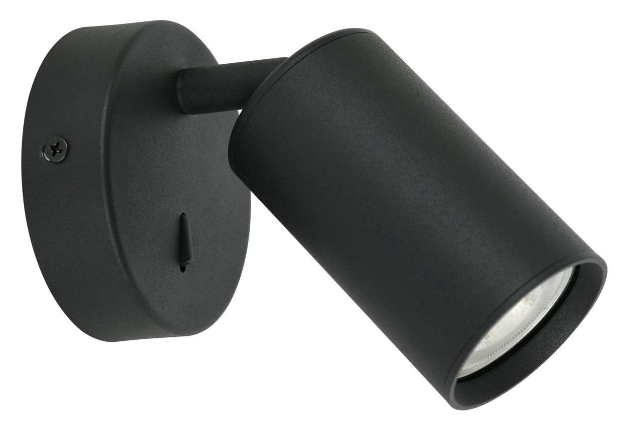 Black spotlight with switch