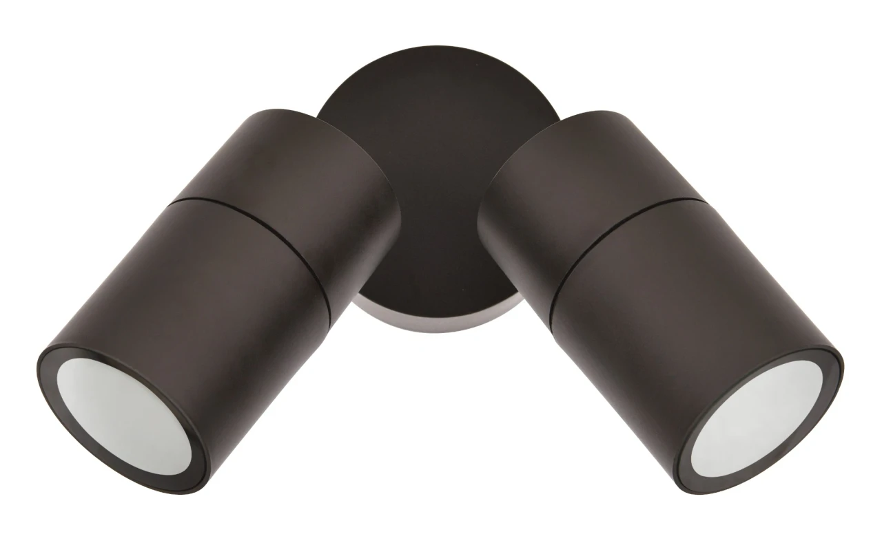 Two-pan outdoor wall light in bronze