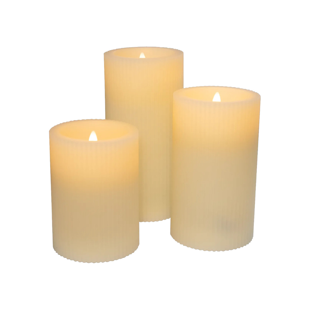 Set of three LED flameless candles
