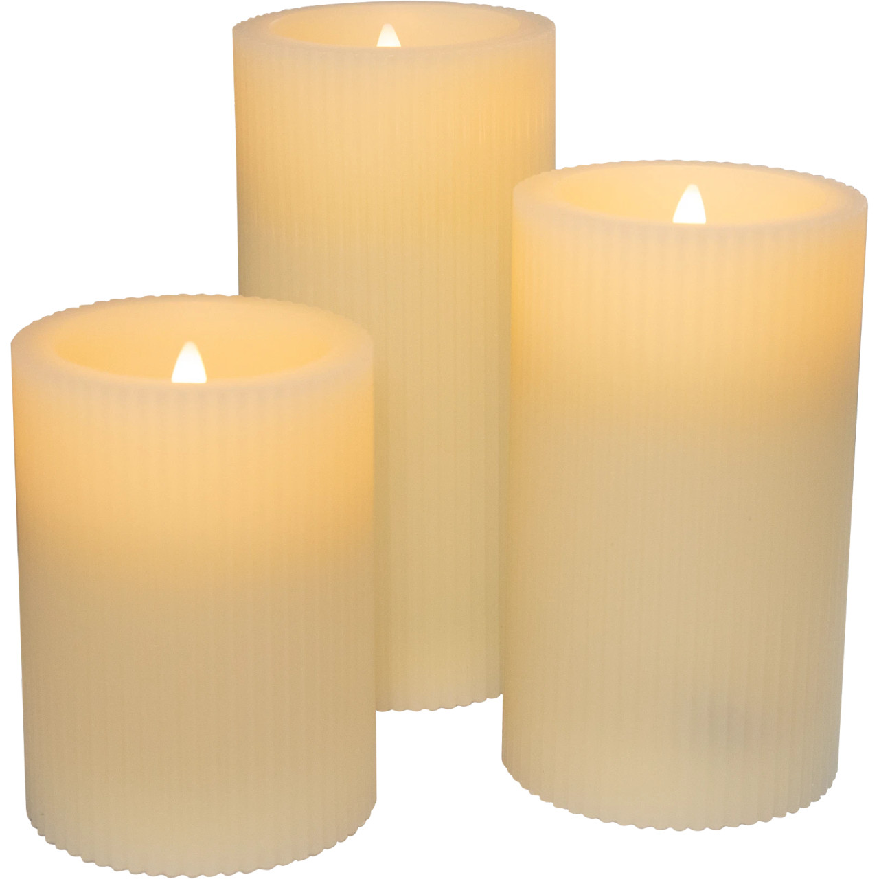 Set of three LED flameless candles