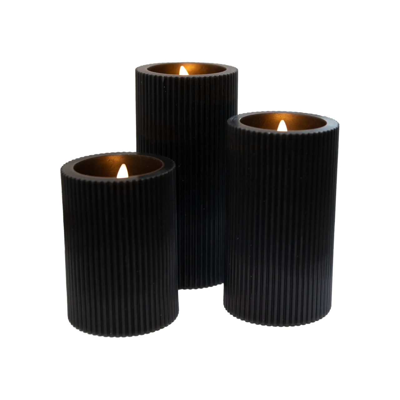 Set of three LED flameless candles