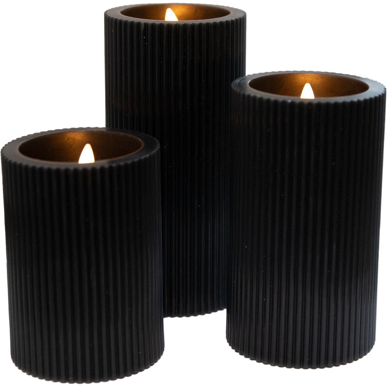 Set of three LED flameless candles