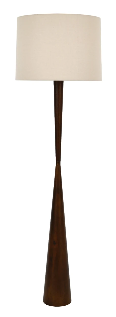 Walnut floor lamp with natural shade