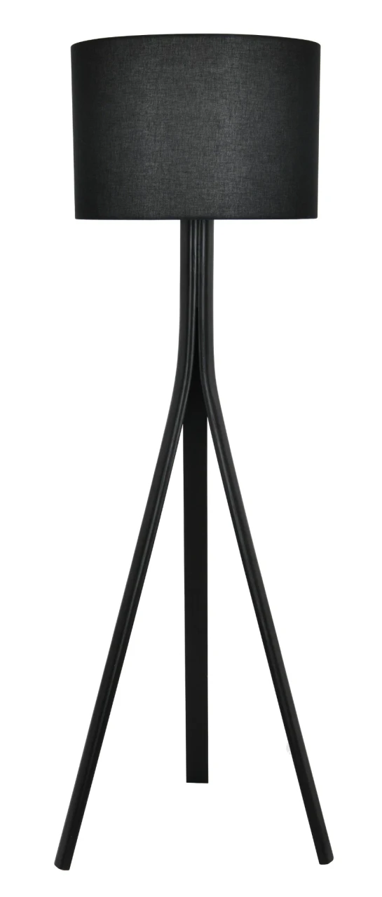 Black floor lamp with black shade