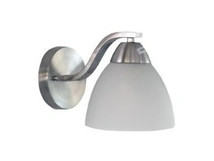 Chrome wall light paired with satin glass