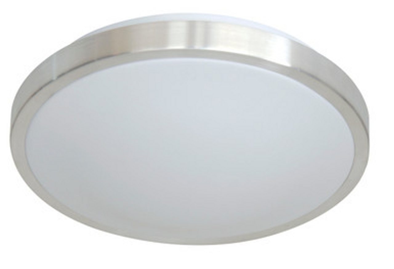 Chrome ceiling mount with opal diffuser