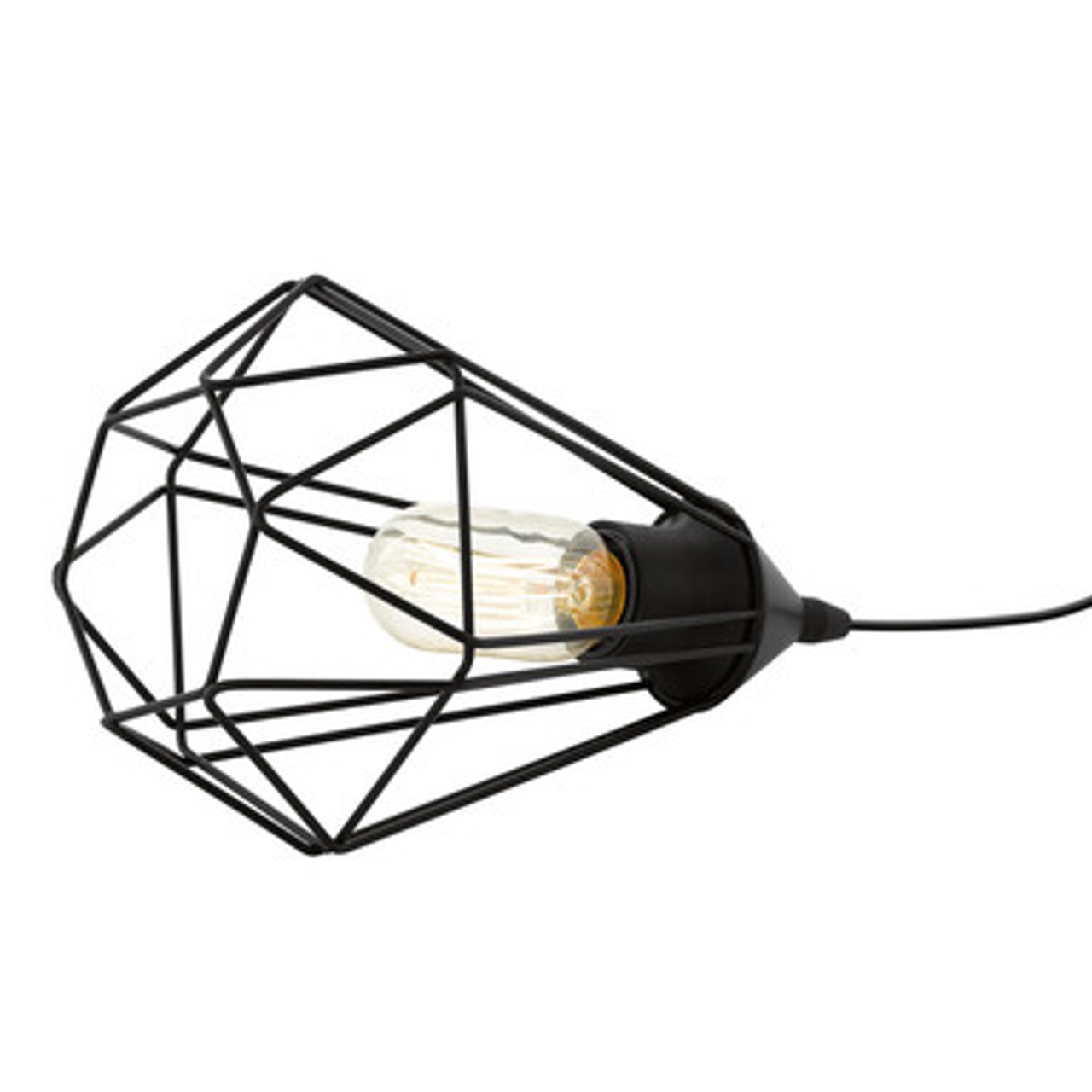 Black hexagon-like table lamp