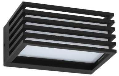 Black wall light with grill-type look