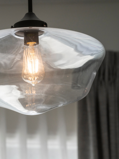 Oil rubbed bronze pendant with clear glass