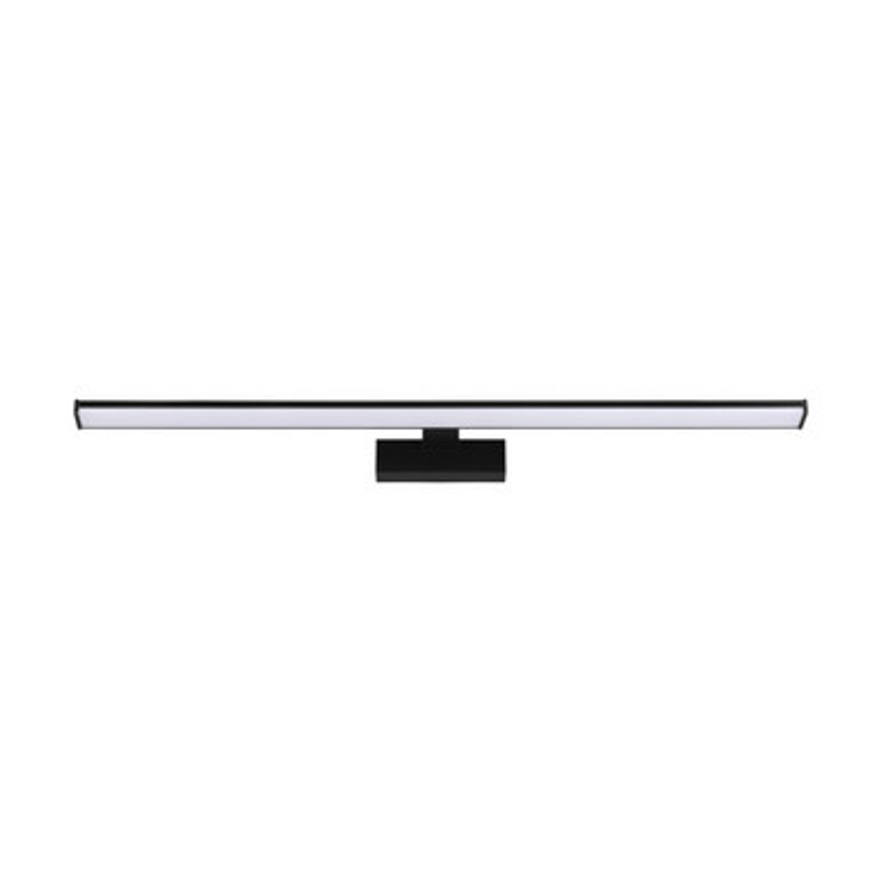 Black 780mm vanity wall light with opal diffuser