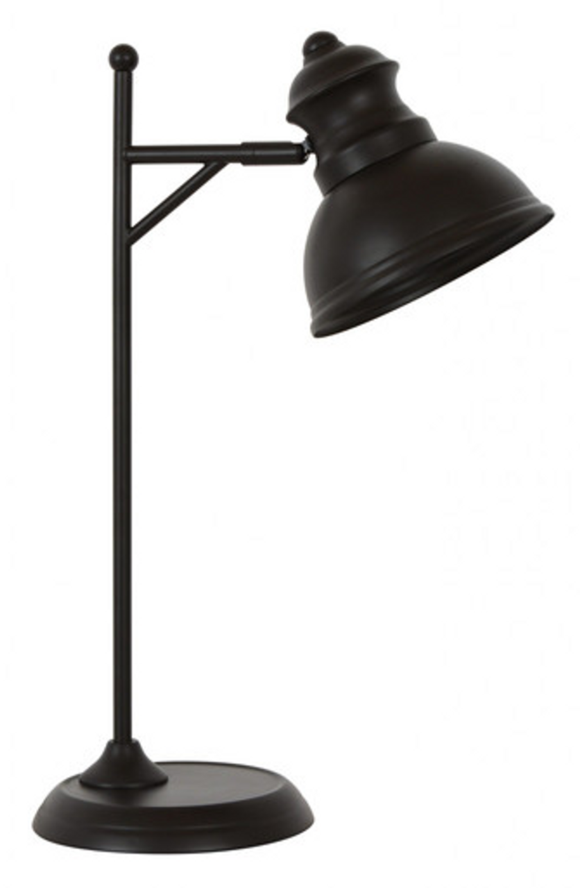 Oil rubbed bronze table lamp with a dome-like shade