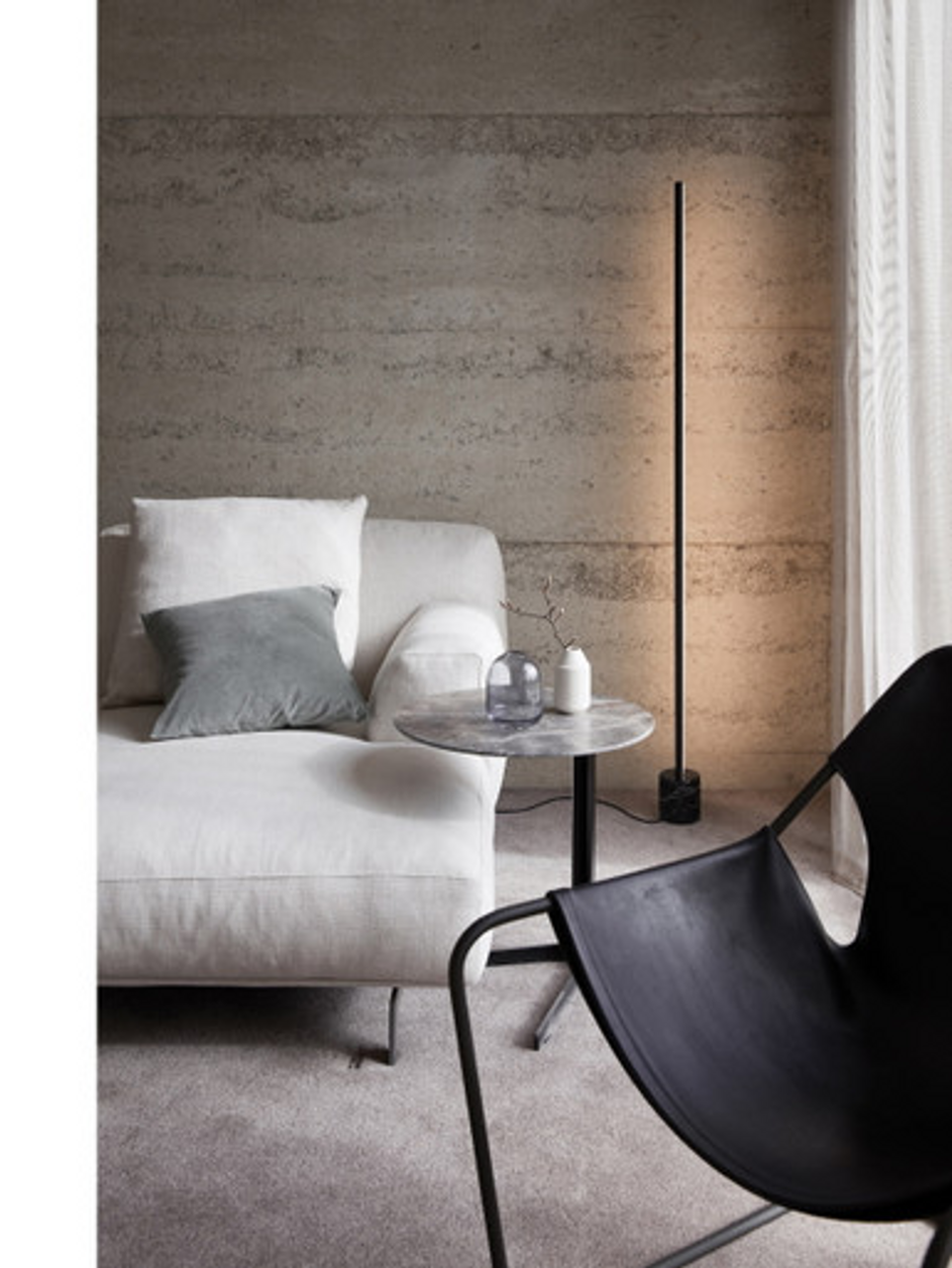 Black linear floor lamp