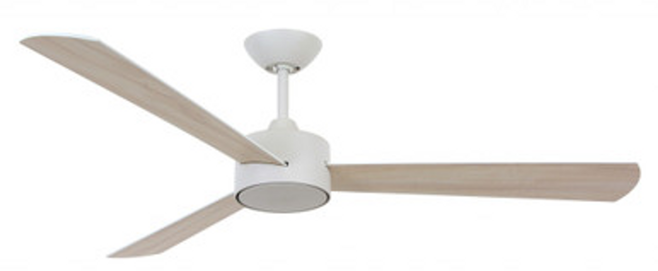 White ceiling fan with 52" wooden blades