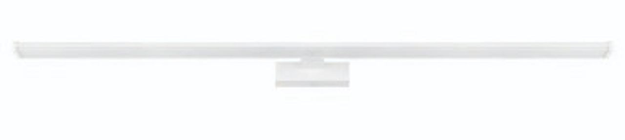 White 1200mm vanity wall light with opal diffuser