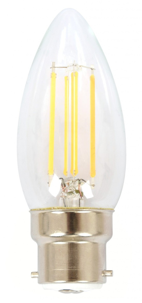 LEDlux 4.5W Candle B22 CRI90 Warm White Dimmable Clear