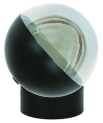 Black table lamp with smoke glass