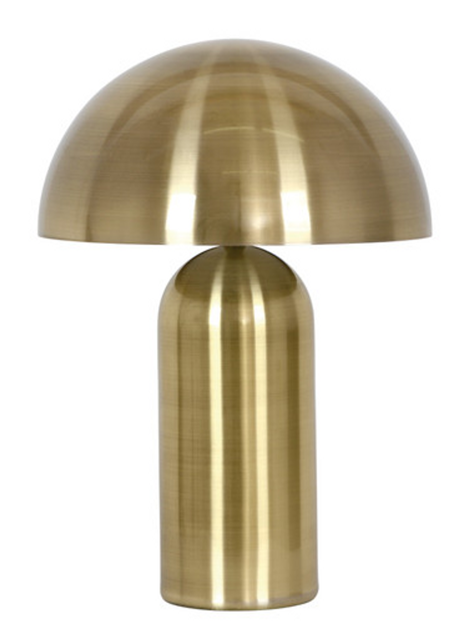 Antique brass table lamp with mushroom shade