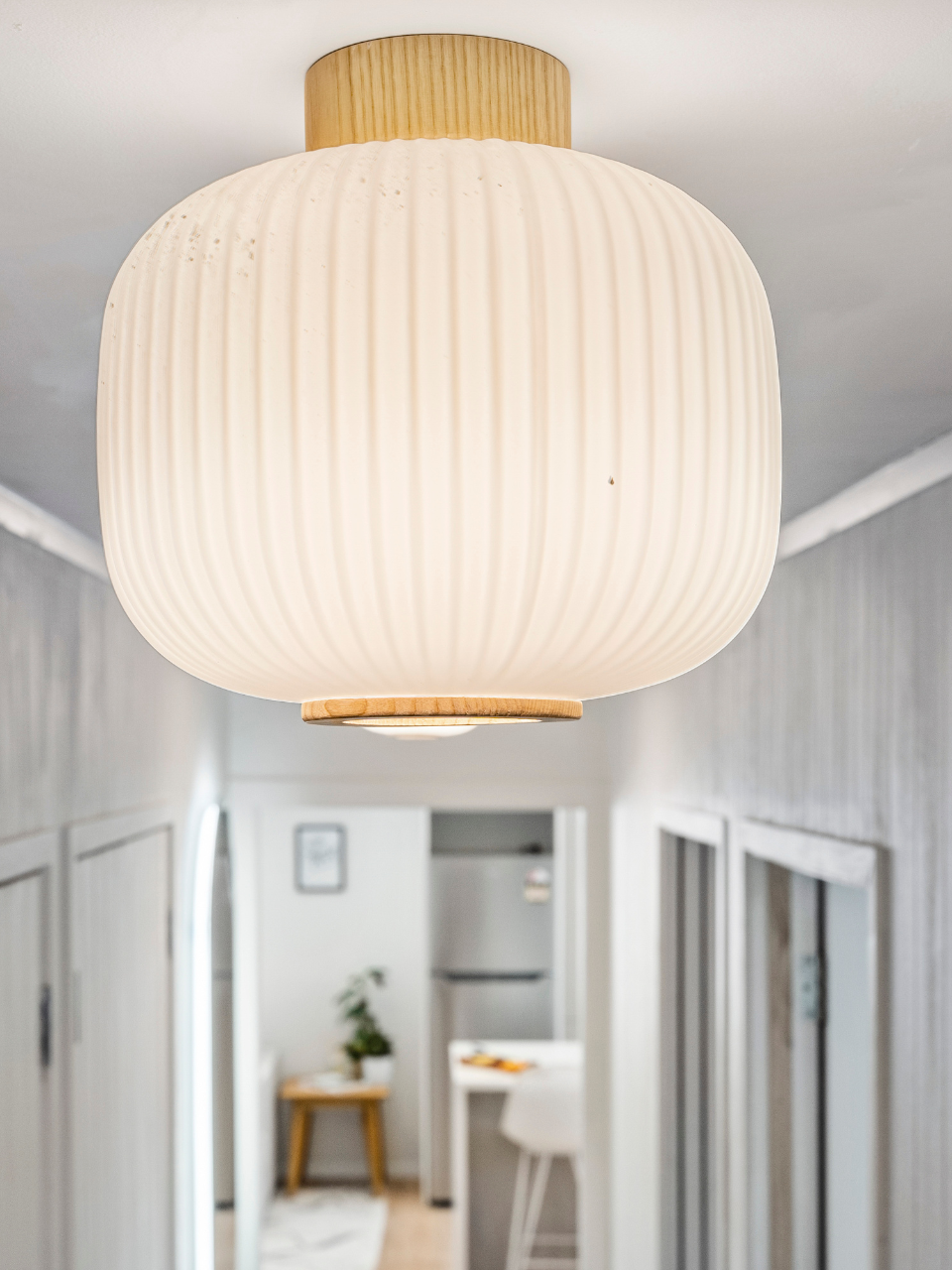 Ash wood DIY fitting with opal glass