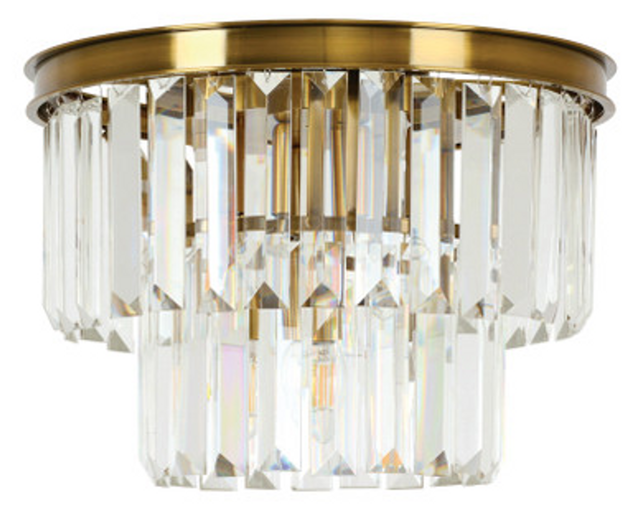 Antique brass finish paired with K9 crystal