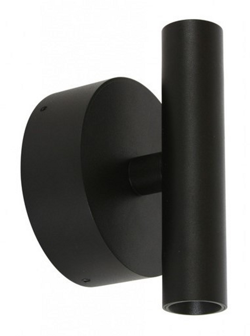 Black wall light with linear neck