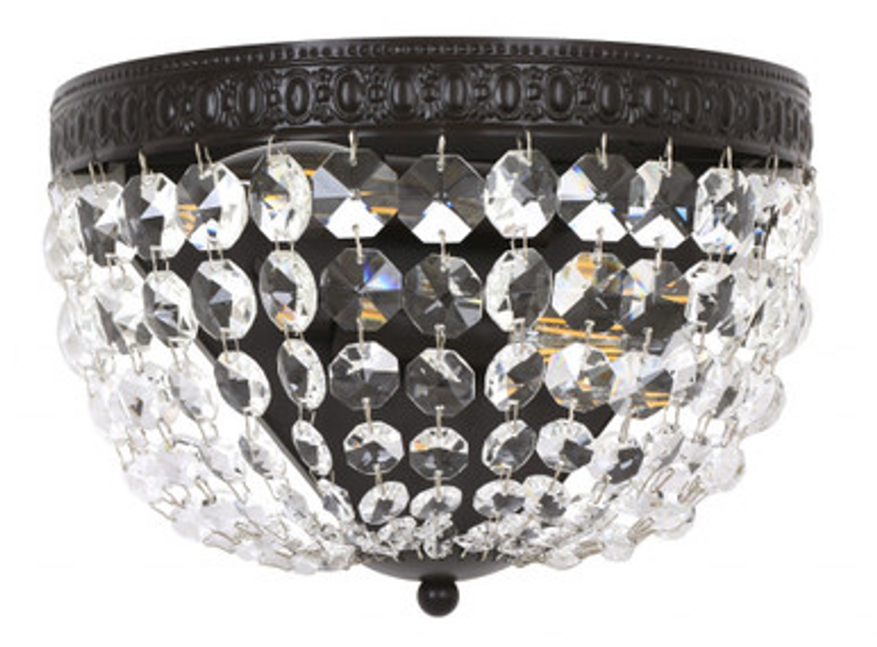 Oil rubbed bronze wall light paired with crystal droplets