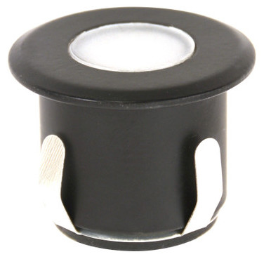 Black deck light with frosted glass