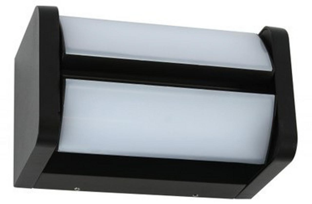 Black wall light with opal diffusers