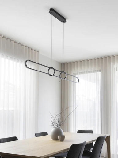 Black 1.5m linear bar pendant