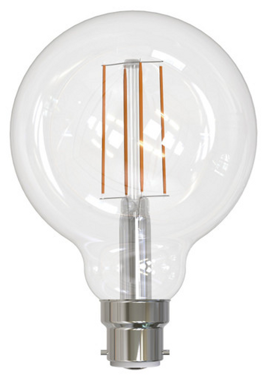 LED G95 B22 clear bulb