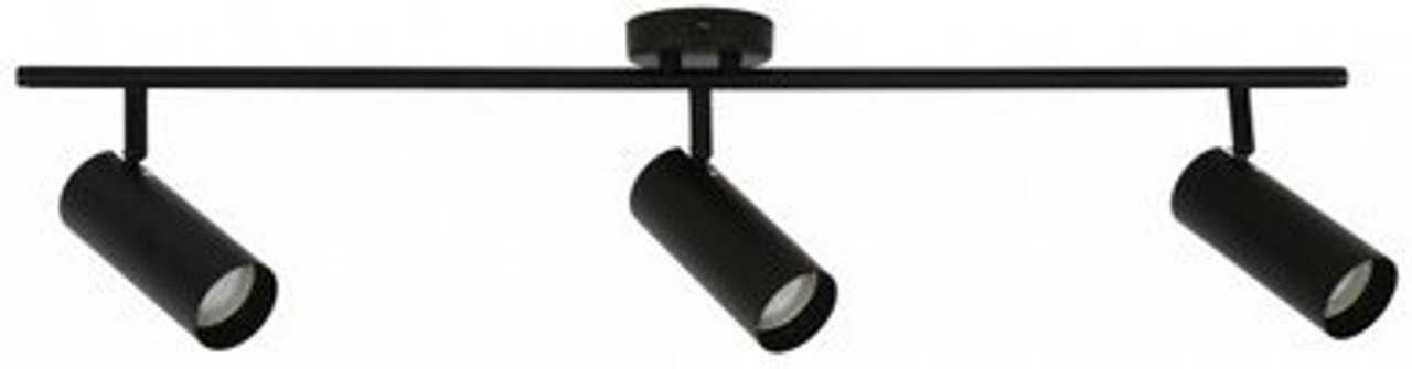 Black three light spotlight with adjustable heads