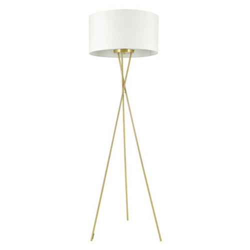 Brass tripod floor lamp with white shade Brass tripod floor lamp with white shade