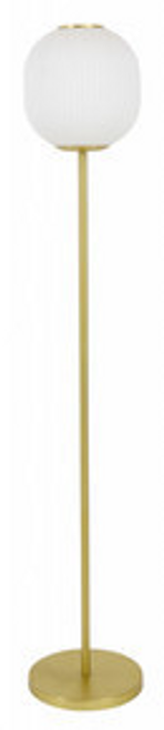 Brass floor lamp with opal glass Brass floor lamp with opal glass