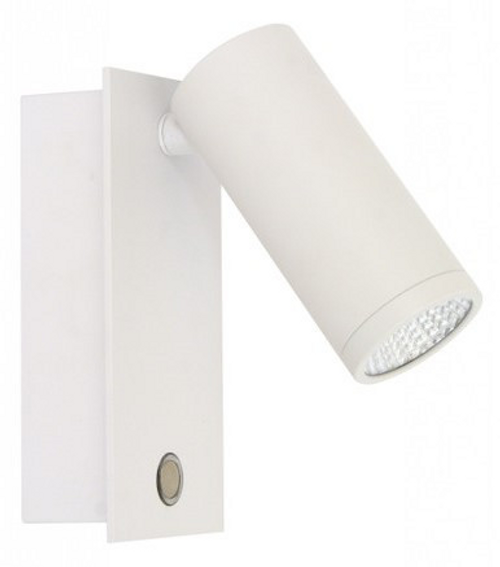 White wall light with adjustable spot head