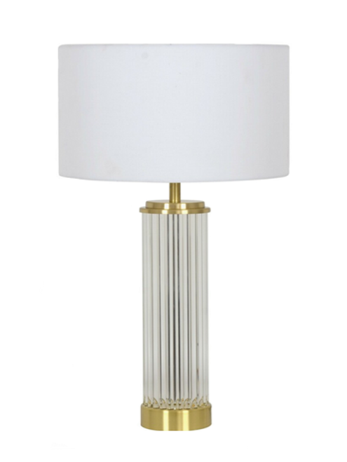 Brass table lamp with glass rods