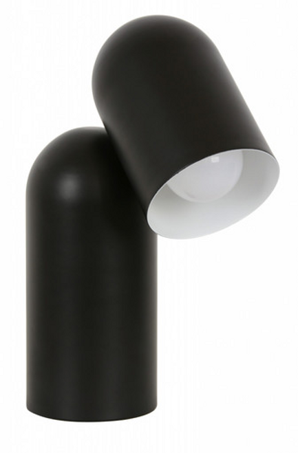 Black table lamp with movable shade