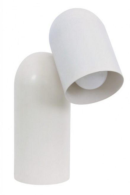 White table lamp with movable shade