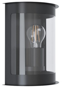 Matt black wall light with clear diffuser