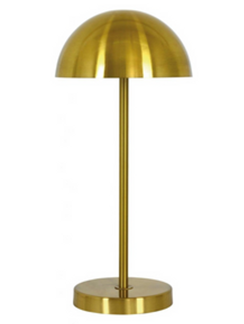 Brass table lamp with mushroom shade