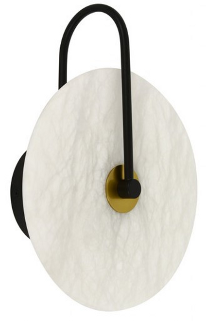 Alabaster wall light with black trim Alabaster wall light with black trim