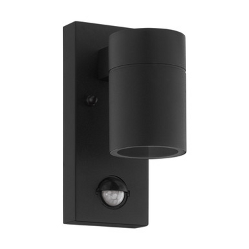 Matt black IP44 wall light with sensor Matt black IP44 wall light with sensor