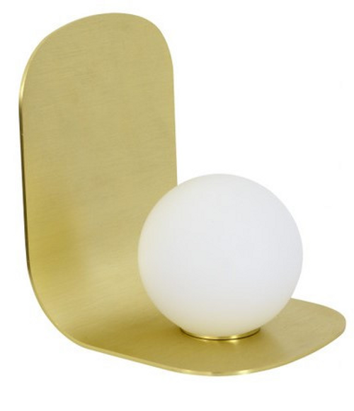 Brass table lamp with opal glass Brass table lamp with opal glass