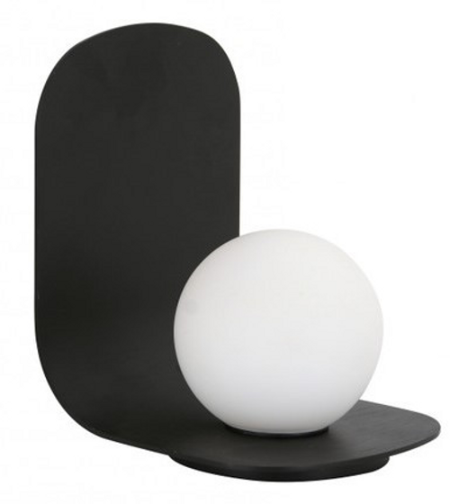 Black table lamp with opal glass Black table lamp with opal glass