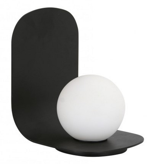 Black table lamp with opal glass