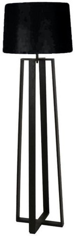 Black floor lamp with black shade