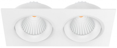 White two light square downlight